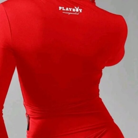 PLAYBOY Fitted Compression Style Performance Red Jacket - Picture 2 of 2